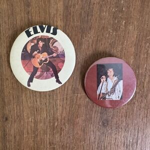 Vintage Elvis‎ Presley Pinback Button Lot of 2 Badge-A-Minit LaSalle IL